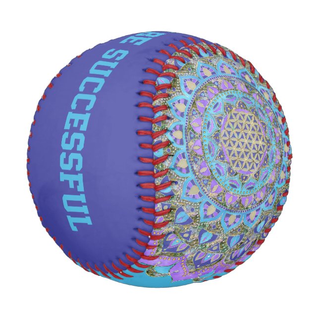 Balle De Baseball Fleur De Vie - Mandala India Style 2 (Angle)