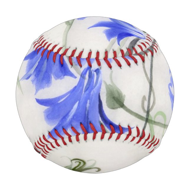 Balle De Baseball Fleurs bleues (Devant)