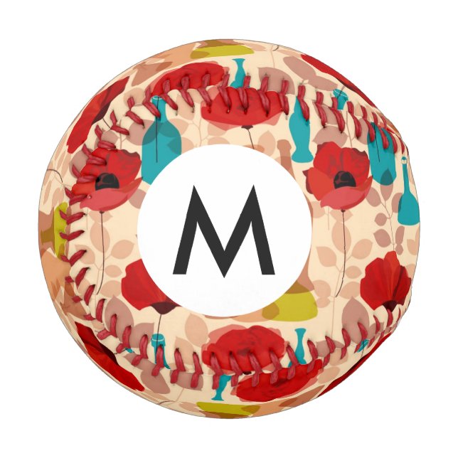 Balle De Baseball Fleurs, vases et bouteilles motif (Devant Gauche)