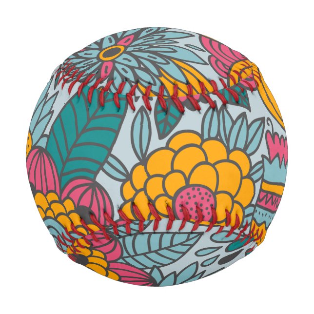 Balle De Baseball Fun Florals Baseball (Devant)