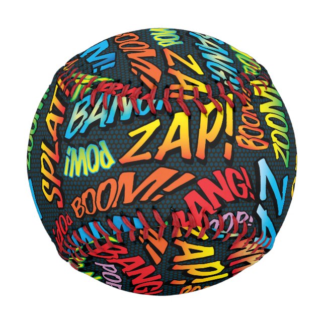Balle De Baseball Fun Retro Comic Book pop Art Sounds (Devant)