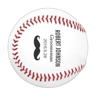 Balle De Baseball Funny Mustache Custom Groomsman Meilleur homme Mar
