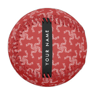 Balle De Baseball Garland de Noël, Rouge, Votre nom, Personnaliser