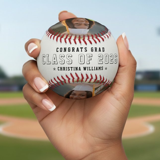 Balle De Baseball Graduation Class Of Photo Congrats Grad White (Graduation Class Of Photo Congrats Grad White Baseball
)