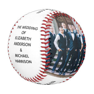 Balle De Baseball Groomsman Souvenir Photos personnalisées