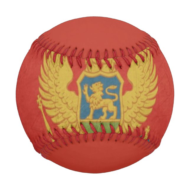 Balle De Baseball Grunge drapeau d'État souverain du Monténégro (Devant)