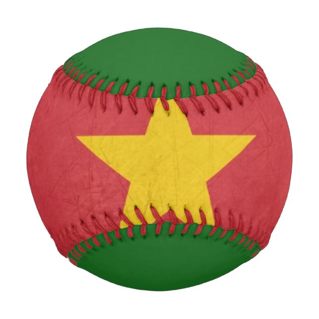 Balle De Baseball Grunge drapeau d'État souverain du Suriname (Devant)