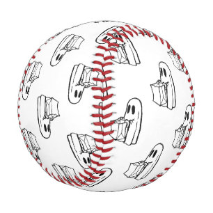 Balle De Baseball Halloween, Blancs Fantômes, Tricoter Ou Traiter, B
