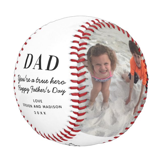 Balle De Baseball Happy Fête des pères photo Keepsaké personnalisé (Angle)