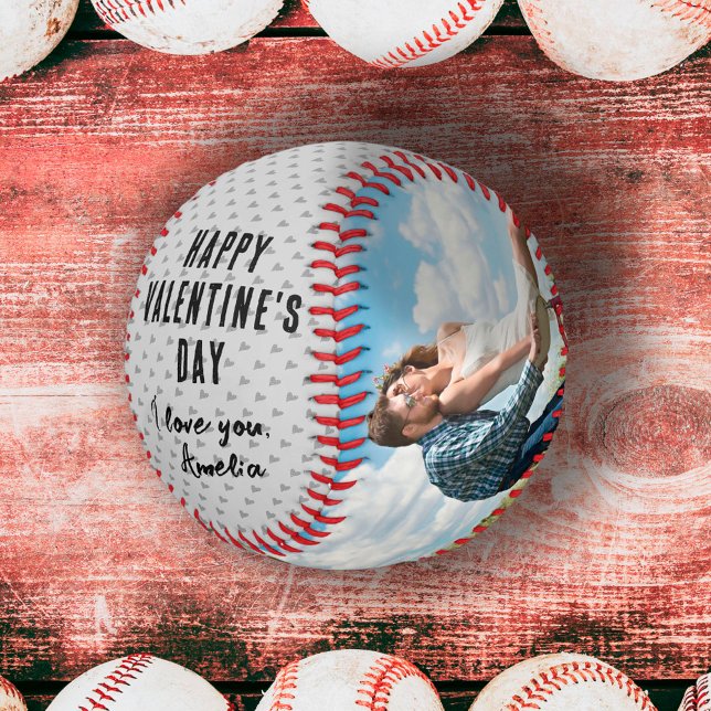 Balle De Baseball Heureuse Sainte-Valentin de coeur 2 Photos Petit a (Créateur téléchargé)