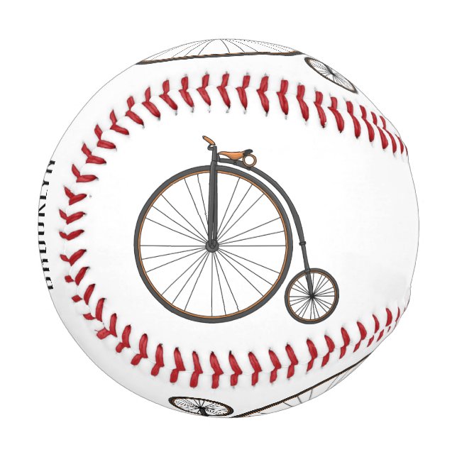 Balle De Baseball High wheel bicycle cartoon illustration  (Devant Gauche)