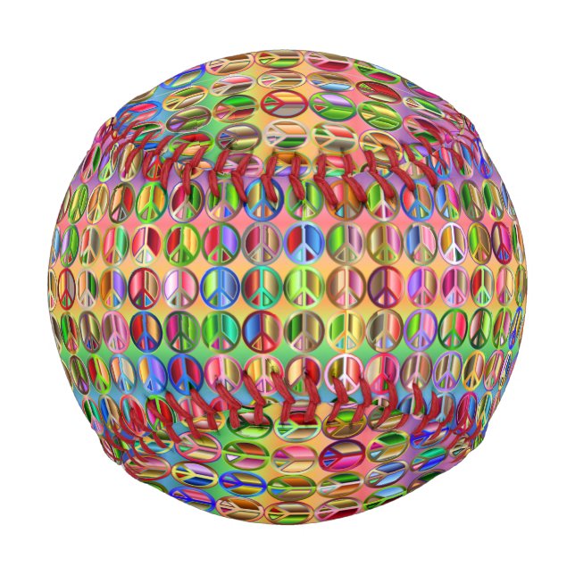 Balle De Baseball hippie groovyThunder_Cove symboles de paix (Dos)