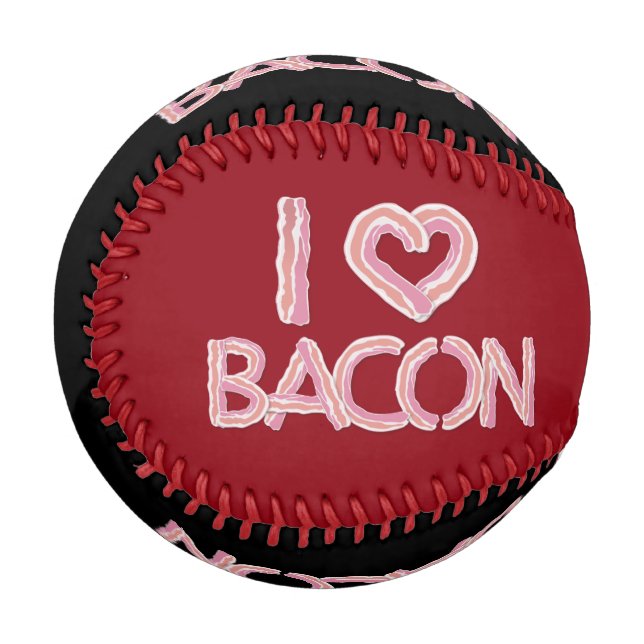 Balle De Baseball I Love Bacon (Devant Gauche)