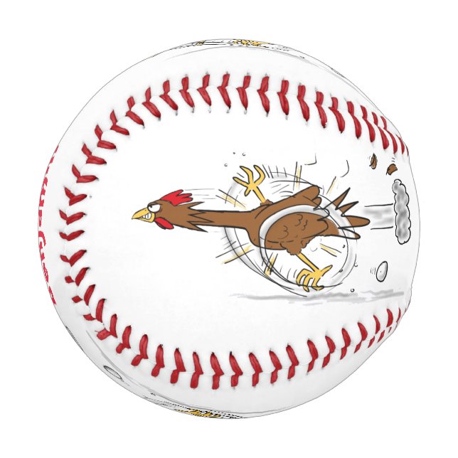 Balle De Baseball Illustration amusante de poulet cool (Devant Gauche)