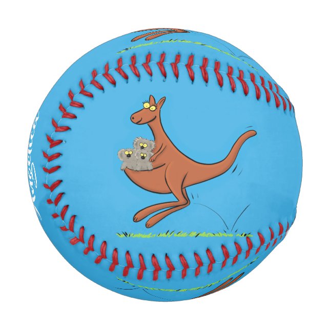 Balle De Baseball Illustration de dessin animé Cute kangaroo et koal (Devant Gauche)