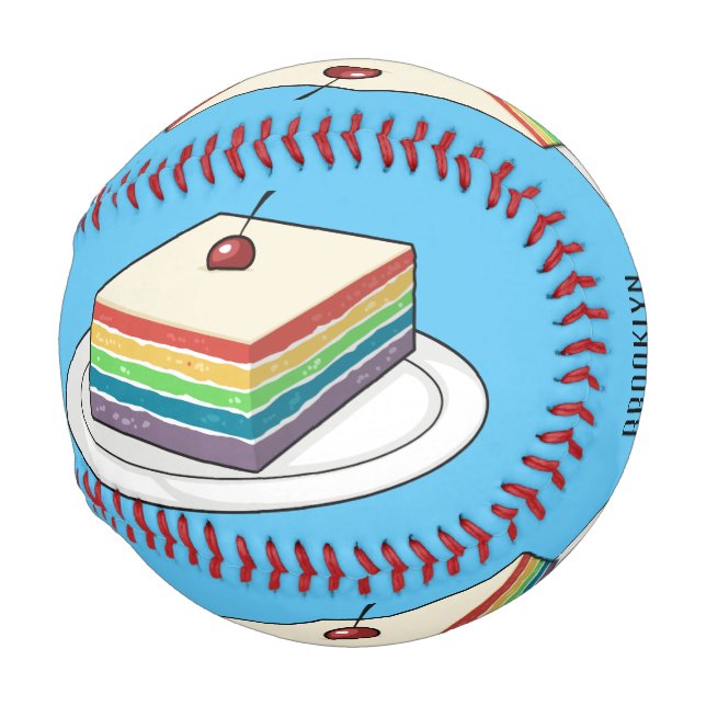 Balle De Baseball Illustration de gâteau arc-en-ciel (Devant Droite)