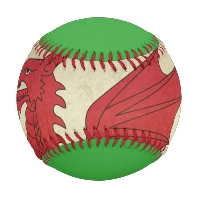 Balle De Baseball Illustration du drapeau Grunge Welsh Dragon (Devant)