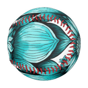 Balle De Baseball Illustration du stylo hyper réaliste Flower Imprim