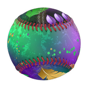 Balle De Baseball Iridescente mardi gras arrière - plan avec perles