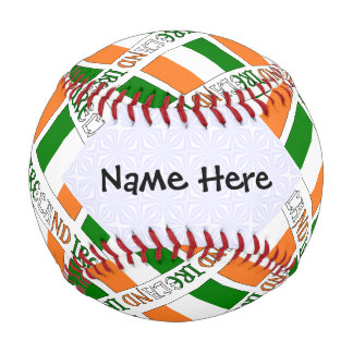 Balle De Baseball Irlande et drapeau irlandais carrelés avec votre n