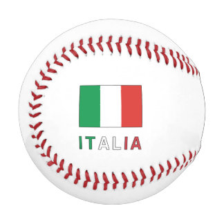 Balle De Baseball Italia e Bandiera Italiana Personnalisation verte
