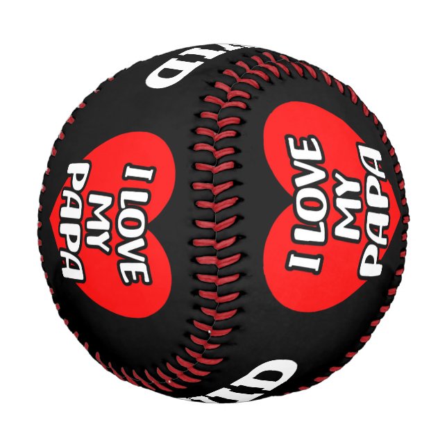 Balle De Baseball J'aime mon papa (Angle)