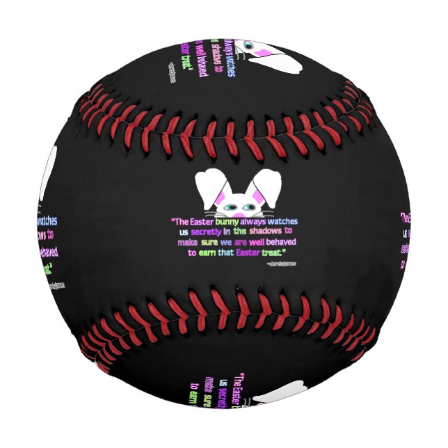 Balle De Baseball Je Vous Vois, Baseball Bunny Pâques (Devant)