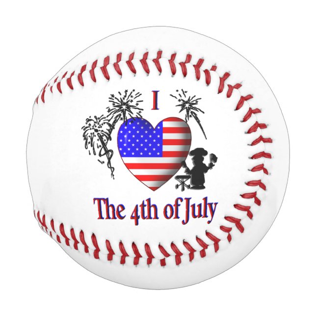 Balle De Baseball J'entends le 4 juillet (Devant Droite)