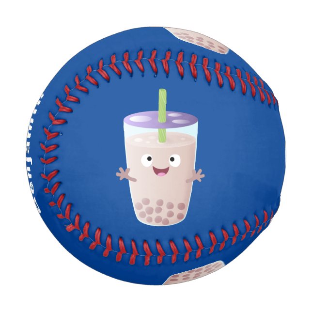 Balle De Baseball Joli personnage de dessin animé boba thé bulle (Devant Gauche)