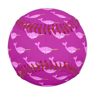 Balle De Baseball Jolie fille rose bébé Narwhal Patterned