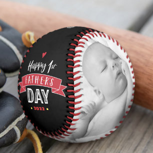 Balle De Baseball Joyeuse 1ère Fête du Père, Typographie audacieuse,