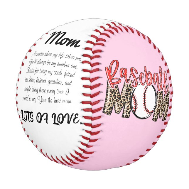 Balle De Baseball Joyeuse Fête des mères, maman de baseball (Angle)
