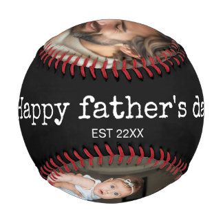 Balle De Baseball Joyeuse fête des pères 2photo élégant script perso