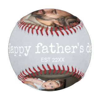 Balle De Baseball Joyeuse fête des pères 2photo élégant script perso