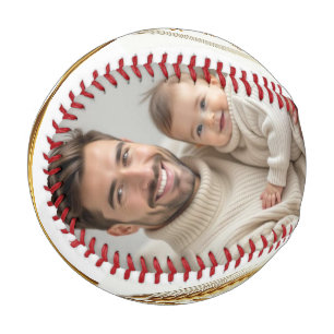 Balle De Baseball Joyeuse Fête des Pères Photos de famille personnal
