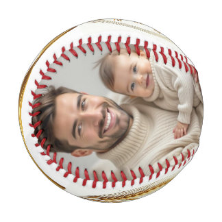 Balle De Baseball Joyeuse Fête des Pères Photos de famille personnal