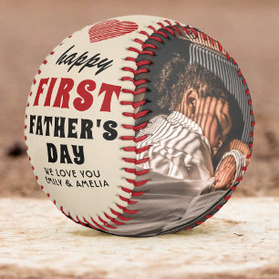 Balle De Baseball Joyeuse première fête des pères Cœur Rouge 2 Photo