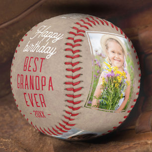 Balle De Baseball Joyeux anniversaire grand-père moderne 3 photo Col