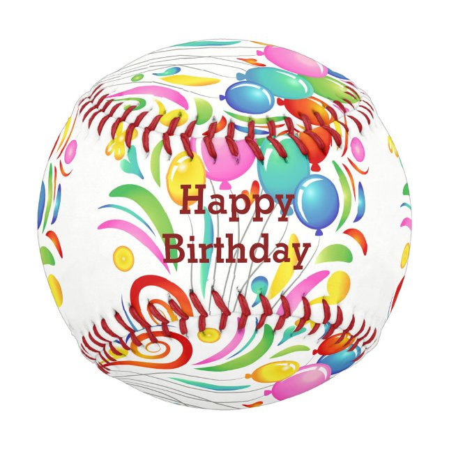Balle De Baseball Joyeux Balloons d'anniversaire Baseball (Colorful Balloons with a Happy Birthday Text!)