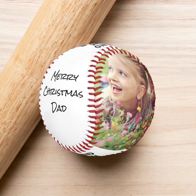 Balle De Baseball Joyeux Noël papa photo (Créateur téléchargé)