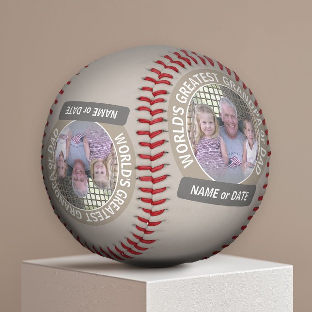 Balle De Baseball Le plus grand papa grand-père du monde Modèle phot (Custom Photo Baseball)