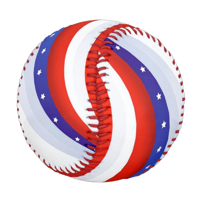 Balle De Baseball Les étoiles patriotiques et les rayures Baseball (Angle)