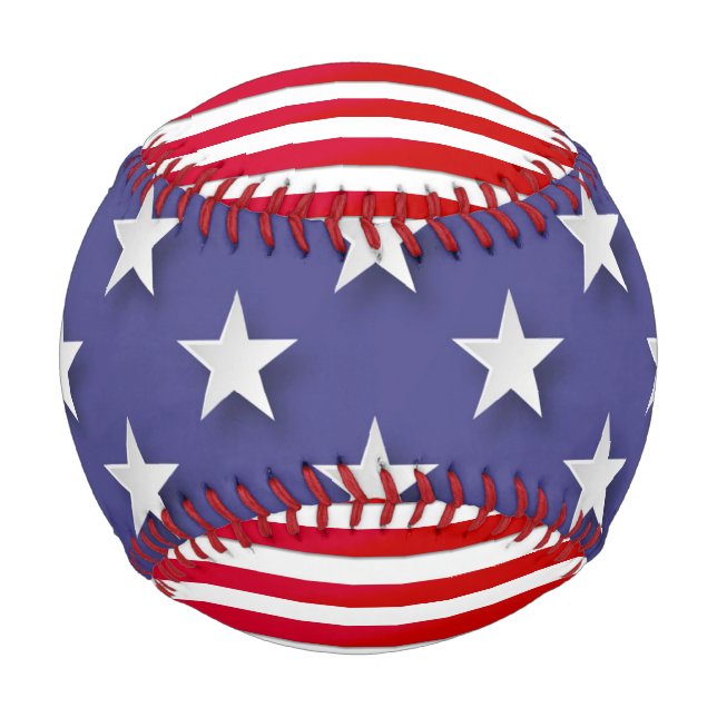 Balle De Baseball Les étoiles patriotiques et les rayures Baseball (Devant)