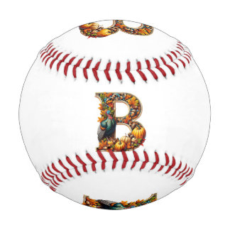 Balle De Baseball Lettre B dans le style de Thanksgiving