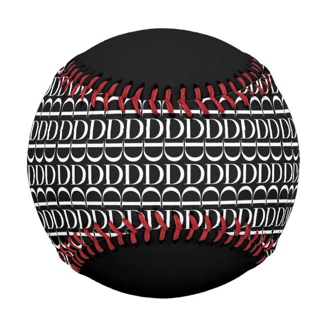 Balle De Baseball Lettre initiale D monogramme (Devant)