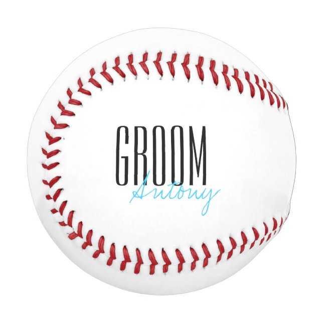 Balle De Baseball Lettres audacieuses "Groom" Soirée de mariage pers (Devant Gauche)