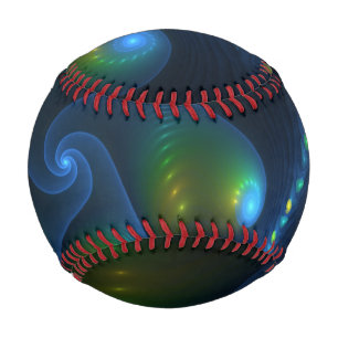 Balle De Baseball Lumières de l'Imaginaire Abstrait Bleu Vert Jaune