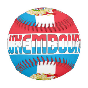 Balle De Baseball Luxembourg Drapeau et blason Patriotique
