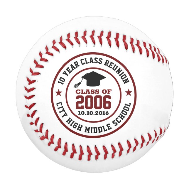Balle De Baseball Lycée Classe Réunion Collège Année d'obtention du  (Devant Gauche)
