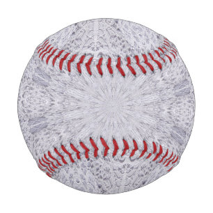 Balle De Baseball Mariage blanc dentelle Mandala Kaleidoscope Abstra